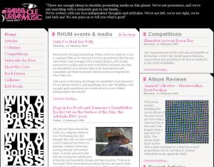 Screenshot of RHUM homepage, 14 Feb 2009 (click to enlarge)